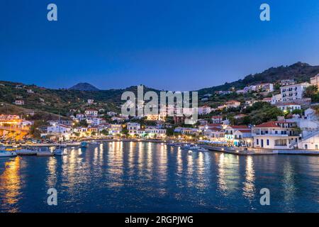 Traditional village of Evdilos, in Ikaria island, Greece Stock Photo