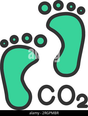 Carbon Footprint Icon Image. Stock Vector