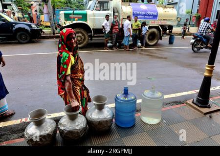 Bandarban, Bandarban Sadar, Bangladesh. 10th Aug, 2023.  Fresh water shortage after flood in Bandarban, Bangladesh.Credit: ZUMA Press/Alamy Live News Stock Photo