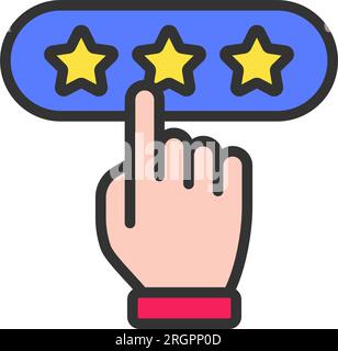 Click Review Icon image. Suitable for mobile application. Stock Vector