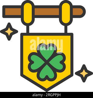 Clover Flag Icon image. Suitable for mobile application. Stock Vector