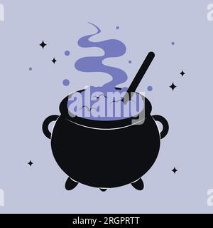 Witchs Poison Cauldron. Stock Vector