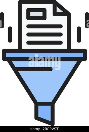 Data Filtering System Icon image. Suitable for mobile application. Stock Vector