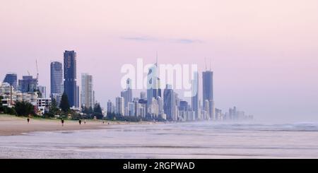 Sunrise Gold Coast Skyline Stock Photo