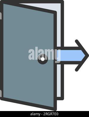Exit Door Icon image. Suitable for mobile application. Stock Vector