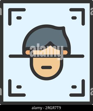 Face Scan Icon image. Suitable for mobile application. Stock Vector
