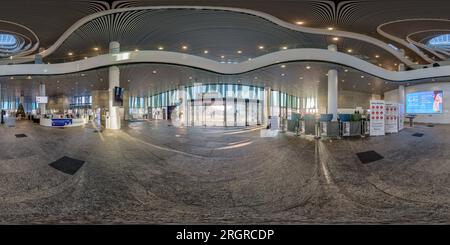 360 degree panoramic view of A 360 view of the interior of the Sir Duncan Rice library in Aberdeen.