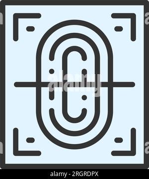 Fingerprint Scan Icon image. Suitable for mobile application. Stock Vector