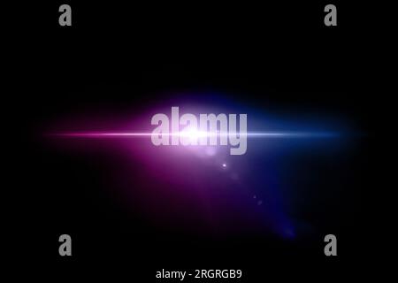 Purple light glow lense flare. Stock Photo