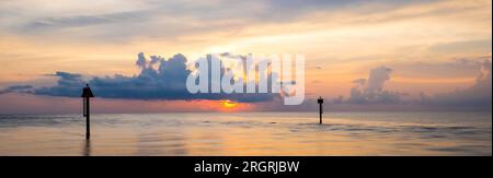 Sunset over the Gulf of Mexico from Venice Florida USA Stock Photo