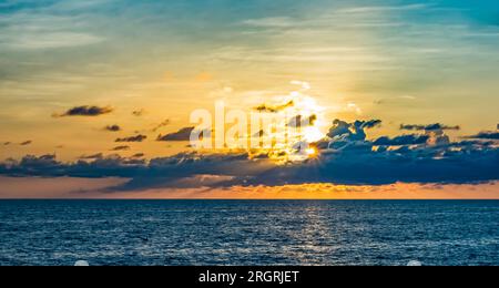 Sunset over the Gulf of Mexico from Venice Florida USA Stock Photo