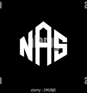 NAS letter logo design with polygon shape. NAS polygon and cube shape logo design. NAS hexagon vector logo template white and black colors. NAS monogr Stock Vector