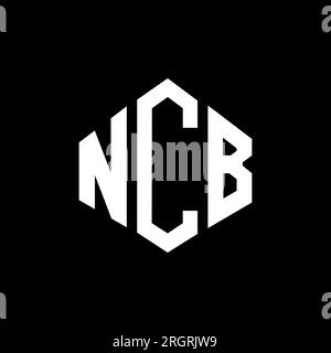 NCB letter logo design with polygon shape. NCB polygon and cube shape logo design. NCB hexagon vector logo template white and black colors. NCB monogr Stock Vector