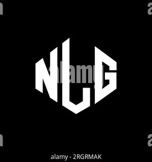 NLG letter logo design with polygon shape. NLG polygon and cube shape logo design. NLG hexagon vector logo template white and black colors. NLG monogr Stock Vector