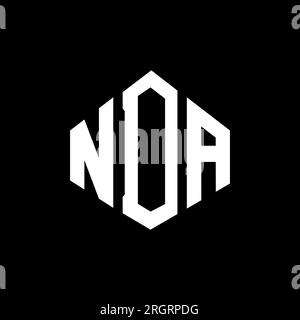 NDA letter logo design with polygon shape. NDA polygon and cube shape logo design. NDA hexagon vector logo template white and black colors. NDA monogr Stock Vector