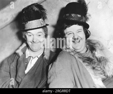 Hollywood, California:  c. 1928 A portrait of the famous comedy team, Stan Laurel and Oliver Hardy. Stock Photo
