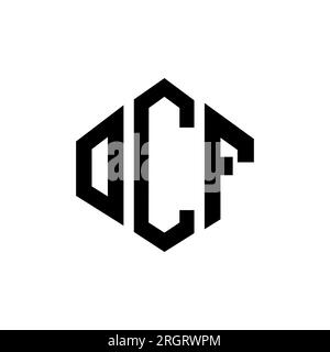 OCF letter logo design with polygon shape. OCF polygon and cube shape ...