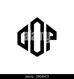 OOP letter logo design with polygon shape. OOP polygon and cube shape logo design. OOP hexagon vector logo template white and black colors. OOP monogr Stock Vector