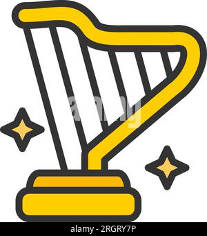Harp Icon image. Suitable for mobile application. Stock Vector