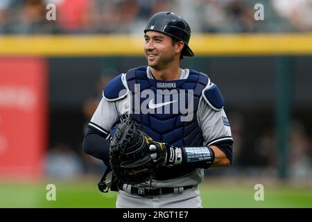 New York Yankees catcher Kyle Higashioka (66) warms up during a MLB regular  season game between the New York Yankees and Chicago White Sox, Wednesday  Stock Photo - Alamy