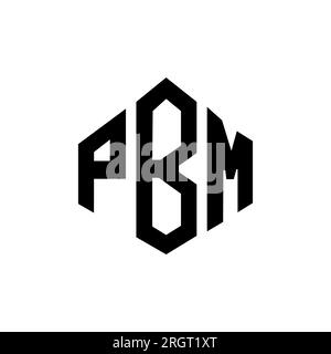 PBM letter logo design with polygon shape. PBM polygon and cube shape logo design. PBM hexagon vector logo template white and black colors. PBM monogr Stock Vector