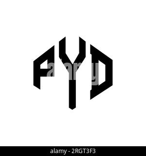 PYD letter logo design with polygon shape. PYD polygon and cube shape ...