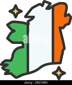 Ireland Map Icon image. Suitable for mobile application. Stock Vector