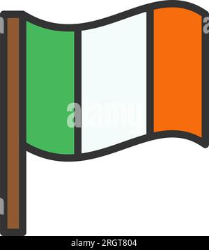 Ireland Flag Icon image. Suitable for mobile application. Stock Vector
