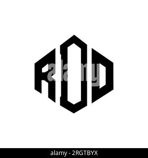 RDO letter logo design with polygon shape. RDO polygon and cube shape logo design. RDO hexagon vector logo template white and black colors. RDO monogr Stock Vector