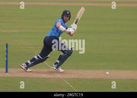London, UK. 11th Aug, 2023. Kent's Ben Compton batting as Surrey take on Kent in the Metro Bank One-Day Cup at the Kia Oval. Credit: David Rowe/Alamy Live News Stock Photo