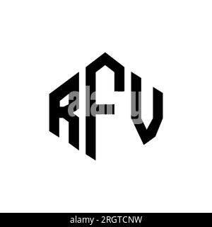 RFV letter logo design with polygon shape. RFV polygon and cube shape ...