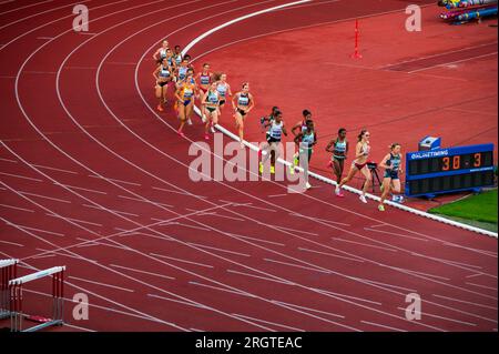 OSTRAVA, CZECHIA, JUNE 27, 2023: 1500m Female Race Competitors During Track and Field Event for Worlds in Budapest and Games in Paris Stock Photo