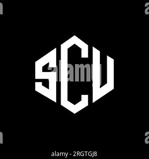 Monogram Scu SCU letter logo design with polygon shape. SCU polygon and cube shape ...