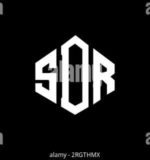 SDR letter logo design with polygon shape. SDR polygon and cube shape logo design. SDR hexagon vector logo template white and black colors. SDR monogr Stock Vector