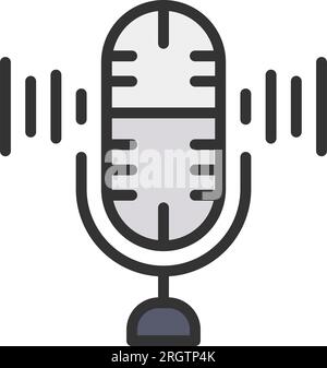 Microphone Icon image. Suitable for mobile application. Stock Vector