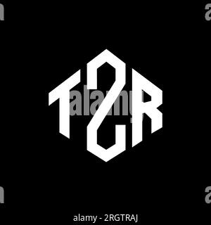 TZR letter logo design with polygon shape. TZR polygon and cube shape logo design. TZR hexagon vector logo template white and black colors. TZR monogr Stock Vector