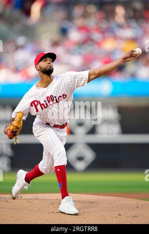 Philadelphia Phillies' Cristopher Sanchez plays during a baseball game,  Saturday, April 22, 2023, in Philadelphia. (AP Photo/Matt Slocum Stock  Photo - Alamy