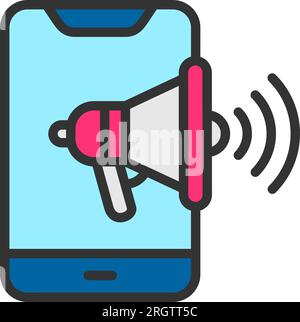 Mobile Marketing Icon image. Suitable for mobile application. Stock Vector