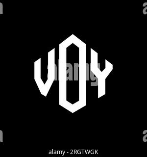 VOY letter logo design with polygon shape. VOY polygon and cube shape ...