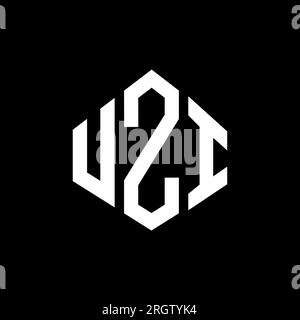 UZI letter logo design with polygon shape. UZI polygon and cube shape