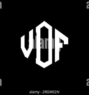 VDF letter logo design with polygon shape. VDF polygon and cube shape logo design. VDF hexagon vector logo template white and black colors. VDF monogr Stock Vector