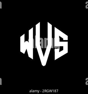 WVS letter logo design with polygon shape. WVS polygon and cube shape logo design. WVS hexagon vector logo template white and black colors. WVS monogr Stock Vector