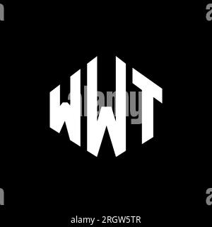 WWT letter logo design with polygon shape. WWT polygon and cube shape ...