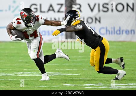 Pittsburgh Steelers linebacker Mark Robinson (93) rushes the quarterback  during an NFL preseason football game against the Tampa Bay Buccaneers,  Friday, Aug. 11, 2023, in Tampa, Fla. (AP Photo/Peter Joneleit Stock Photo  - Alamy