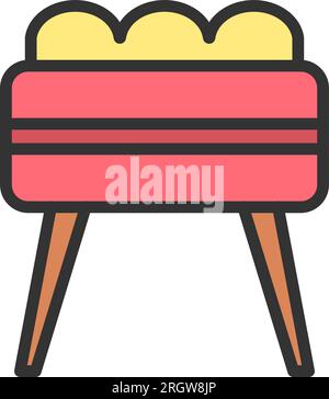 Ottoman Stool Icon image. Suitable for mobile application. Stock Vector