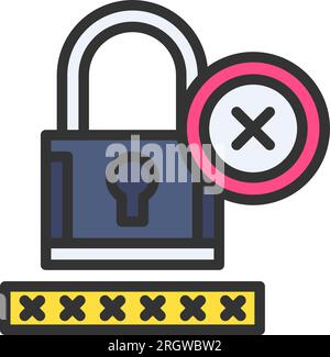 Password Rejected Icon image. Suitable for mobile application. Stock Vector