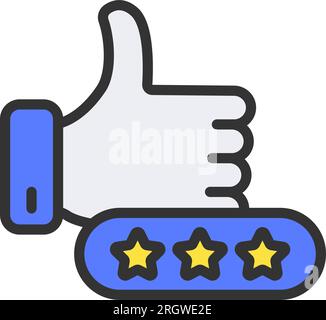 Positive Review Icon image. Suitable for mobile application. Stock Vector