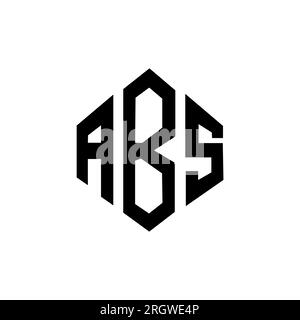 ABS letter logo design with polygon shape. ABS polygon and cube shape logo design. ABS hexagon vector logo template white and black colors. ABS monogr Stock Vector
