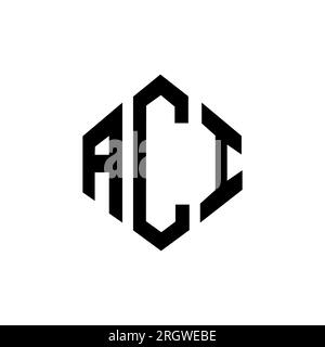 ACI letter logo design with polygon shape. ACI polygon and cube shape logo design. ACI hexagon vector logo template white and black colors. ACI monogr Stock Vector