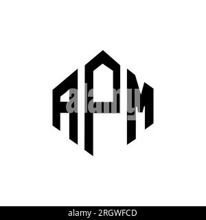 APM letter logo design with polygon shape. APM polygon and cube